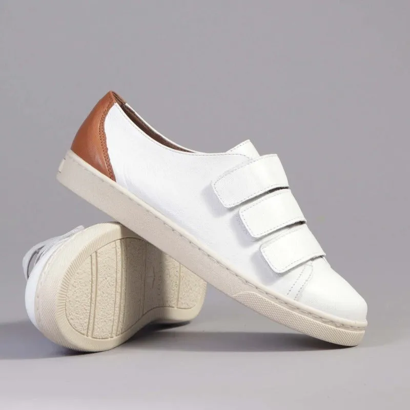 Velcro Sneaker with Removable Footbed in White - 12507