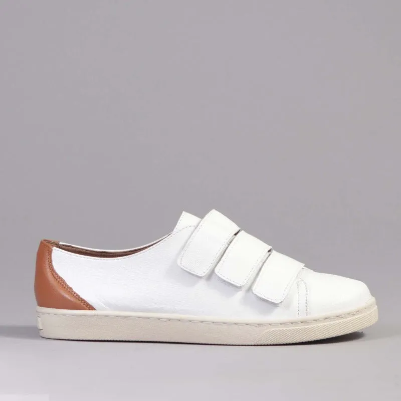 Velcro Sneaker with Removable Footbed in White - 12507