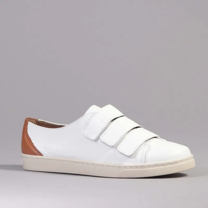 Velcro Sneaker with Removable Footbed in White - 12507