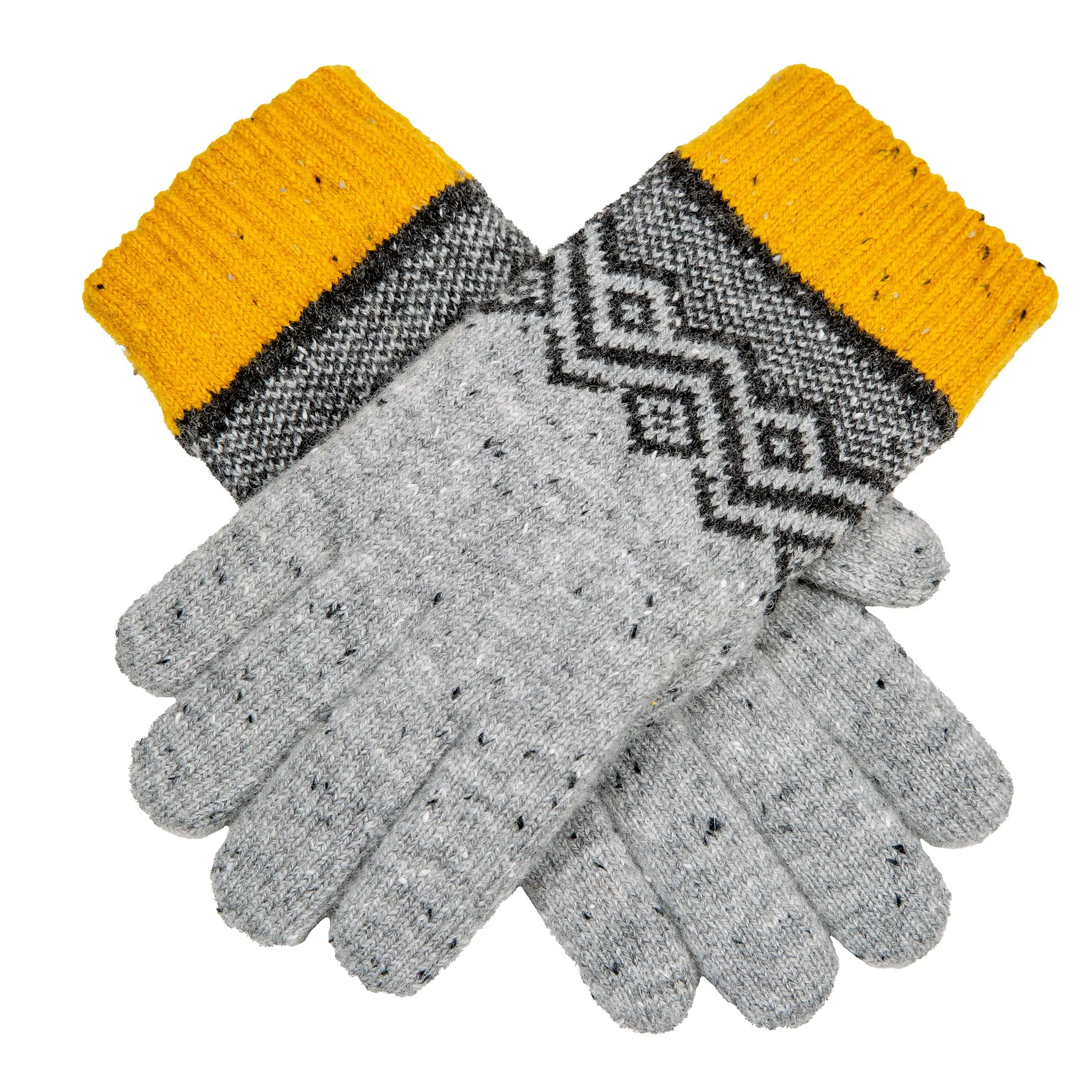 Women’s Knitted Gloves with Geometric Pattern