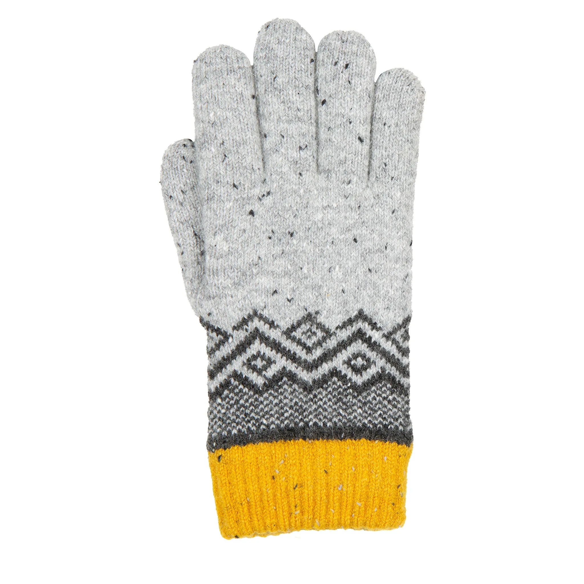 Women’s Knitted Gloves with Geometric Pattern