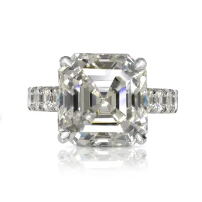 ZELLA 12 CARAT ASSCHER CUT DIAMOND ENGAGEMENT RING 18K WHITE GOLD GIA CERTIFIED 9 CT J VS2  BY MIKE NEKTA